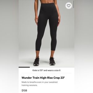 Lululemon Wunder Train High-Rise Crop 23" BNWT
